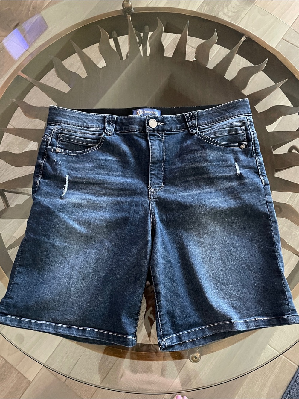Democracy Dark Blue Denim Bermuda Shorts